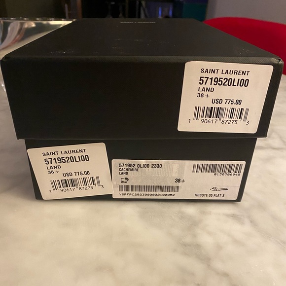 ✨SOLD✨ NIB Authentic Saint Laurent Tribute Mule Sandals in Suede size 38.5 - Picture 11 of 11